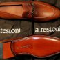 A. TESTONI SHOES $795 BROWN LOGO ORNAMENTED VAMP HANDMADE LOAFER 7.5 40.5e NEW