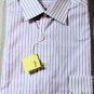 BRIONI SHIRT $680 WHITE/GRAY/PURPLE STRIPED CLASSIC FIT SHIRT 16.5/34 42e NEW