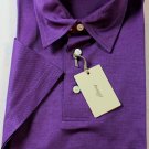 BRIONI POLO $395 DARK PURPLE COMBED COTTON 3-BTN POLO GOLF SHIRT MED 50e NEW