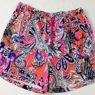 ETRO SWIM TRUNKS $365 PINK/PURPLE CHECK FLORAL PRINT LOGO SWIM SHORTS M 50e NEW