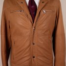 BRUNELLO CUCINELLI COAT $4745 TOBACCO WASHED LEATHER BOMBER JACKET MED 50e NEW