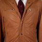 BRUNELLO CUCINELLI COAT $4745 TOBACCO WASHED LEATHER BOMBER JACKET MED 50e NEW