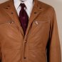 BRUNELLO CUCINELLI COAT $4745 TOBACCO WASHED LEATHER BOMBER JACKET MED 50e NEW
