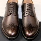 GIORGIO ARMANI SHOES $950 BROWN DUAL GRAIN TOE ORNAMENT WINGTIP BROGUE 12 45 NEW