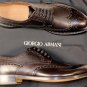 GIORGIO ARMANI SHOES $950 BROWN DUAL GRAIN TOE ORNAMENT WINGTIP BROGUE 12 45 NEW