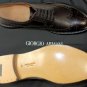 GIORGIO ARMANI SHOES $950 BROWN DUAL GRAIN TOE ORNAMENT WINGTIP BROGUE 12 45 NEW