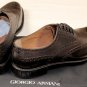 GIORGIO ARMANI SHOES $950 BROWN DUAL GRAIN TOE ORNAMENT WINGTIP BROGUE 12 45 NEW