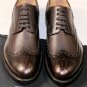 GIORGIO ARMANI SHOES $950 BROWN DUAL GRAIN TOE ORNAMENT WINGTIP BROGUE 12 45 NEW