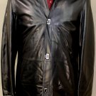 SALVATORE FERRAGAMO JACKET $4285 BLACK CALFSKIN LOGO GANCINI CAR COAT SM 48e NEW