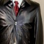SALVATORE FERRAGAMO JACKET $4285 BLACK CALFSKIN LOGO GANCINI CAR COAT SM 48e NEW