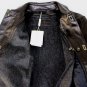 SALVATORE FERRAGAMO JACKET $4285 BLACK CALFSKIN LOGO GANCINI CAR COAT SM 48e NEW