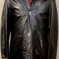 SALVATORE FERRAGAMO JACKET $4285 BLACK CALFSKIN LOGO GANCINI CAR COAT SM 48e NEW