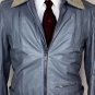 BALENCIAGA JACKET $3450 SMOKE GRAY 100%GOATSKIN SHEARLING COLLAR MOTO 38 48e NEW