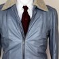 BALENCIAGA JACKET $3450 SMOKE GRAY 100%GOATSKIN SHEARLING COLLAR MOTO 38 48e NEW