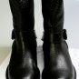 JIMMY CHOO SHOES $1295 BLACK GRAINED CALFSKIN LOGO NOTCH BUCKLED BOOT 13 46e NEW