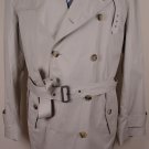 ZEGNA COAT $1995 BROWN COTTON/LEATHER 8-BTN BELTED SPRING TRENCH COAT 46 56e NEW