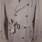 ZEGNA COAT $1995 BROWN COTTON/LEATHER 8-BTN BELTED SPRING TRENCH COAT 46 56e NEW