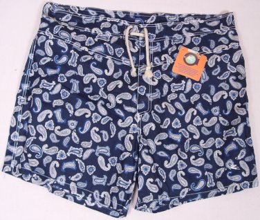 ETRO SWIM TRUNKS $350 NAVY/BLUE LOGO PAISLEY BEACHWEAR BOARD SHORTS XL 54e NEW