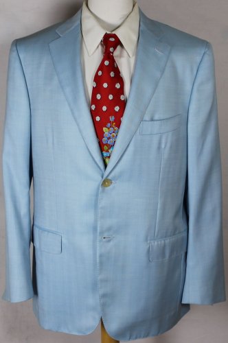 ISAIA JACKET $2485 SKY BLUE WOOL/SILK 2-BTN HANDMADE SPORT COAT 42R 52e NEW