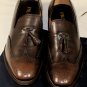 PRADA SHOES $995 DARK BROWN WING-TIP TASSELED TOE ORNAMENTED LOAFER 11 44e NEW