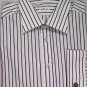 KITON DRESS SHIRT $995 WHITE/BLACK STRIPE HANDMADE FC DRESS SHIRT 19/38 47e NEW