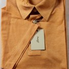 BRIONI POLO $395 ORANGE CREAM COMBED COTTON 3-BTN POLO GOLF SHIRT LG 52e NEW