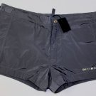 DSQUARED2 SWIM TRUNKS $445 SLATE GRAY LOGO ORNAMENTED BOXER SWIMSUIT SM 48e NEW