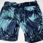 DOLCE & GABBANA SHORTS $680 NAVY/GREEN SHADOW PALM PRINT BERMUDAS 34 50e NEW