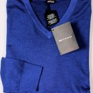 KITON SWEATER $1725 DK BLUE 100%CASHMERE NUVOLA HAND DYED VNECK JUMPER L 52e NEW