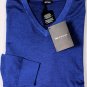 KITON SWEATER $1725 DK BLUE 100%CASHMERE NUVOLA HAND DYED VNECK JUMPER L 52e NEW