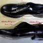 SALVATORE FERRAGAMO SHOES $760 BLACK BRUSHED CALF CAPTOE DERBY 9.5EE 42.5e NEW