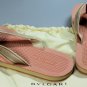 BULGARI SHOES $295 LT PINK/BEIGE LOGO THONG BULGARI SANDALS BEACHWEAR 8 41e NEW
