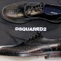 DSQUARED2 SHOES $1350 BLACK CALF GUNMETAL NAILHEAD ORNAMENTED WINGTIP 12 45 NEW