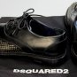 DSQUARED2 SHOES $1350 BLACK CALF GUNMETAL NAILHEAD ORNAMENTED WINGTIP 12 45 NEW
