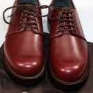 GUCCI SHOES $990 WINE BRUSHED CALFSKIN GOODYEAR WELT STACKED SOLE DERBY 9 42 NEW