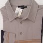 GIORGIO ARMANI BLACK LABEL POLO $995 GRAY STRIPED COTTON/SILK 5-BTN XL 54e NEW
