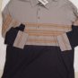 GIORGIO ARMANI BLACK LABEL POLO $995 GRAY STRIPED COTTON/SILK 5-BTN XL 54e NEW