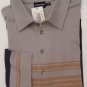 GIORGIO ARMANI BLACK LABEL POLO $995 GRAY STRIPED COTTON/SILK 5-BTN XL 54e NEW