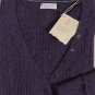 BRUNELLO CUCINELLI SWEATER PURPLE 100%CASHMERE CABLE KNIT 5-BTN V-NECK MED 6 NEW
