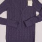 BRUNELLO CUCINELLI SWEATER PURPLE 100%CASHMERE CABLE KNIT 5-BTN V-NECK MED 6 NEW