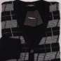 COSTUME NATIONAL SWEATER $780 BLACK/GRAY STRIPED 100%ALPACA CARDIGAN L 52e NEW