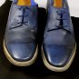 DSQUARED2 SHOES $840 DARK BLUE LOGO EMBOSSED HANDMADE DERBY 8.5 41.5e NEW