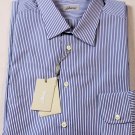 BRIONI SHIRT $585 LIGHT BLUE/BLUE STRIPED CLASSIC FIT SHIRT 17.75/34 45e NEW