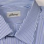 BRIONI SHIRT $585 LIGHT BLUE/BLUE STRIPED CLASSIC FIT SHIRT 17.75/34 45e NEW