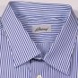 BRIONI SHIRT $585 LIGHT BLUE/BLUE STRIPED CLASSIC FIT SHIRT 17.75/34 45e NEW