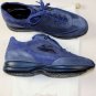 SANTONI SHOES $495 DENIM BLUE LOGO ORNAMENT SIDE AIRWALK TRAINER 11.5 44.5e NEW