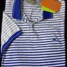 ETRO POLO $450 WHITE/BLUE 2-BTN OMBRE DEGRADE STRIPED LOGO POLO SHIRT XL 54e NEW