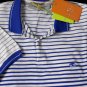 ETRO POLO $450 WHITE/BLUE 2-BTN OMBRE DEGRADE STRIPED LOGO POLO SHIRT XL 54e NEW
