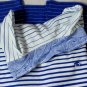 ETRO POLO $450 WHITE/BLUE 2-BTN OMBRE DEGRADE STRIPED LOGO POLO SHIRT XL 54e NEW