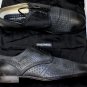 DOLCE & GABBANA SHOES $825 BLACK LEATHER DOTCUT PATTERN CAPTOE  DERBY 12 45e NEW